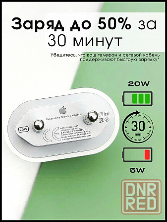 Сетевое зарядное устройство Apple 20W Type-C MHJE3ZMA original box (white) Макеевка - изображение 2