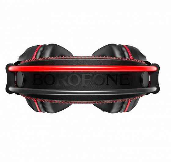 Проводные накладные наушники BOROFONE BO101 Racing 3.5 мм+USB, накладная, LED, 2м (красный) Макеевка