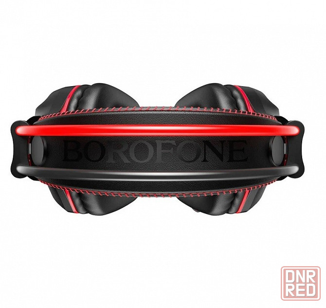 Проводные накладные наушники BOROFONE BO101 Racing 3.5 мм+USB, накладная, LED, 2м (красный) Макеевка - изображение 5