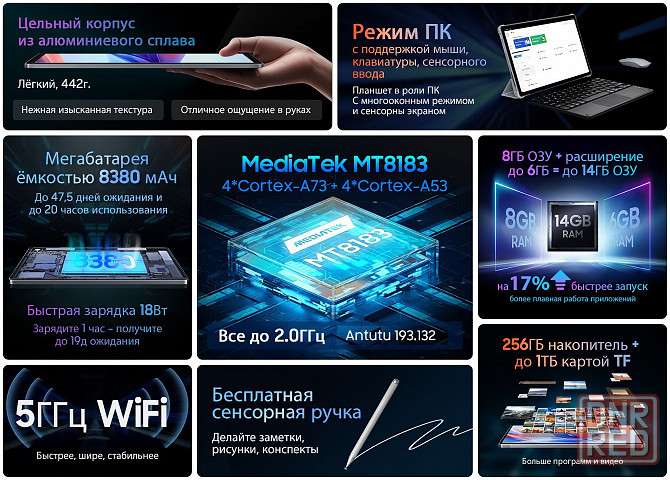 Планшет Blackview Tab 11 WiFi, 8/256 ГБ, 10.36 дюйма, 8 ядер + стилус Донецк - изображение 4