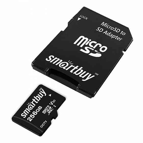 micro SDXC карта памяти Smartbuy 256GB cl10 U3 V30 SB256GBSDCCTV (с адаптером SD) Макеевка