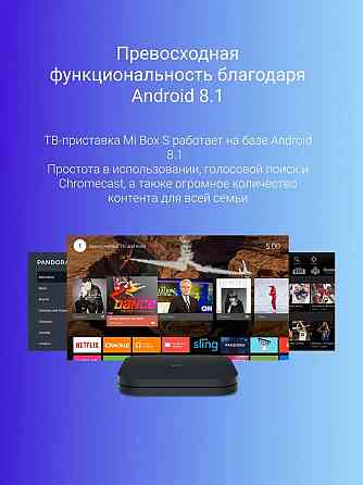 ТВ приставка Android TV Xiaomi Mi Box S 4K MDZ-22-AB (4 ядра, 64-бит) (настроенная с приложениями) Макеевка