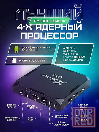 ТВ приставка X96 Max + Ultra 4/32Gb Android 11 Макеевка - изображение 3
