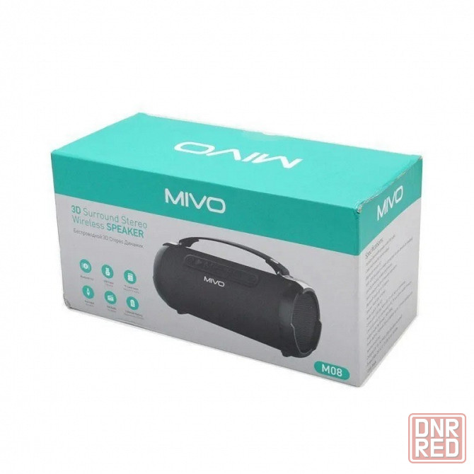 Портативная колонка MIVO M08 (Bluetooth, USB, MicroSD, FM, AUX, Mic) 3D Стерео Динамик 10W Макеевка - изображение 1