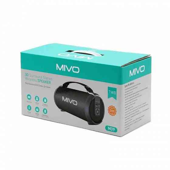 Портативная колонка MIVO M09 (Bluetooth, USB, MicroSD, FM, AUX, Mic) 3D Стерео Динамик 9W Макеевка