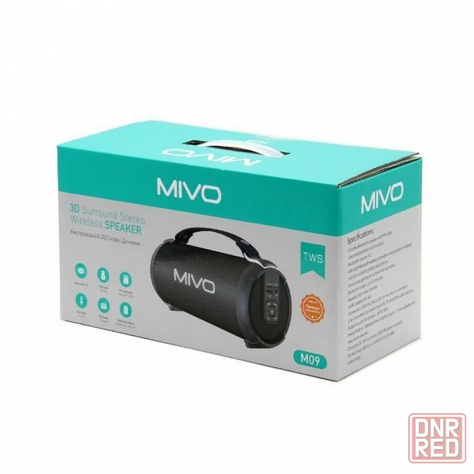 Портативная колонка MIVO M09 (Bluetooth, USB, MicroSD, FM, AUX, Mic) 3D Стерео Динамик 9W Макеевка - изображение 1