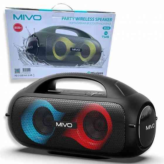 Портативная колонка MIVO M24 (Bluetooth, USB, MicroSD, FM, AUX) 3D Стерео Динамик 50w Макеевка