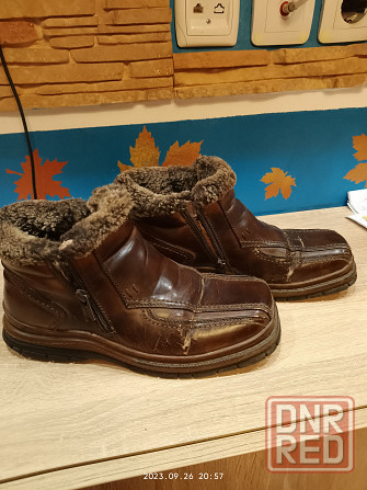 Ботинки мужские зимние б/у натуральная кожа и мех , для работы Донецк - изображение 1