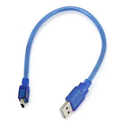 Кабель USB2.0 AM/mini USB (5pin); 0.3m; Blue Донецк