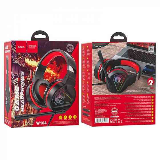 HOCO W104 DRIFT Наушники игровые с RGB подсветкой и микрофоном, гарнитура Донецк