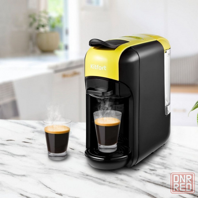 Кофемашина Kitfort kt-7105-2 черно-салатовая Донецк - изображение 1