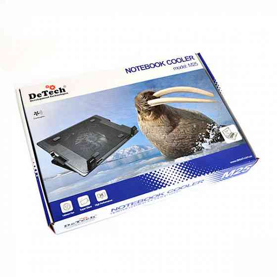 DeTech M25 Охлаждающая подставка для ноутбука 17" с Подсветкой, Регулируемая Донецк