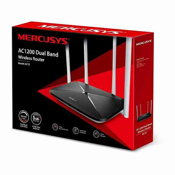 Mercusys AC12 Двухдиапазонный Wi Fi роутер 867 Мбит/с AC1200 4 Антенны Донецк