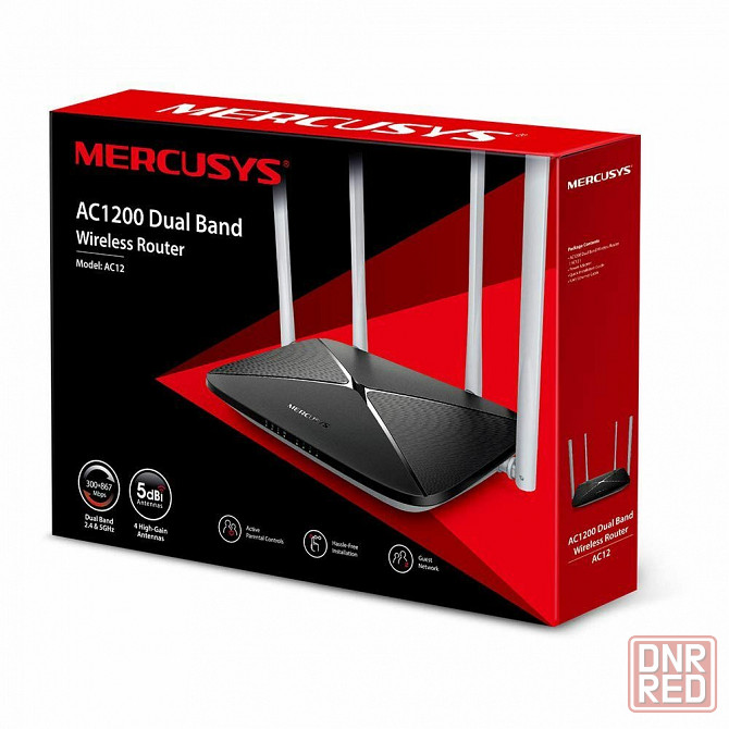 Mercusys AC12 Двухдиапазонный Wi Fi роутер 867 Мбит/с AC1200 4 Антенны Донецк - изображение 1
