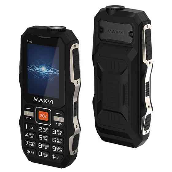 Maxvi P100 Мобильный противоударный кнопочный телефон с фонариком, power bank, 2 SIM Донецк