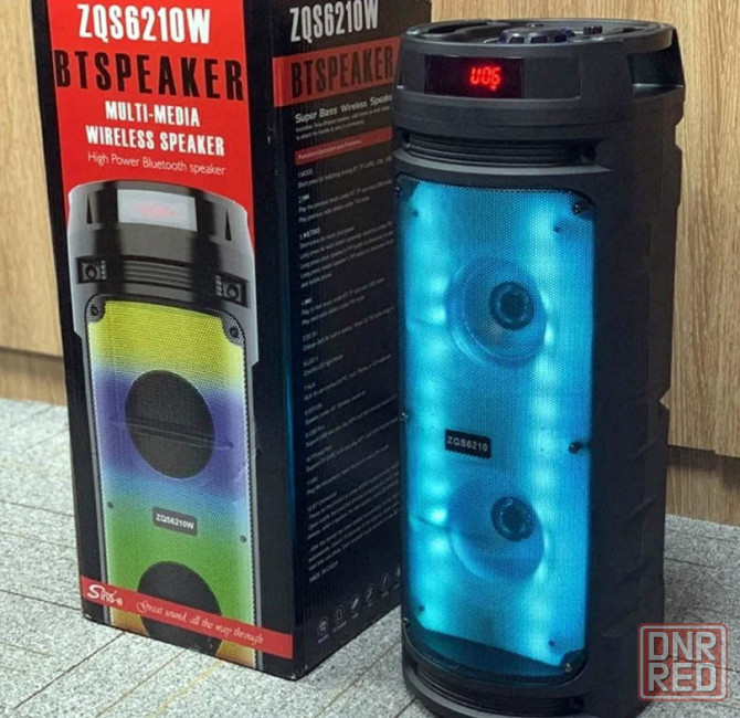 BT Speaker ZQS-6210W, 30Вт Портативная беспроводная колонка c RGB подсветкой + микрофон + пульт Донецк - изображение 1