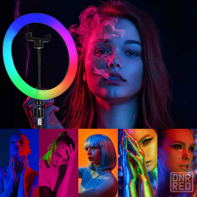 MJ18 45см RGB Профессиональная Кольцевая лампа (мощность 55Ватт, питание 220Вольт + пульт) Донецк - изображение 1