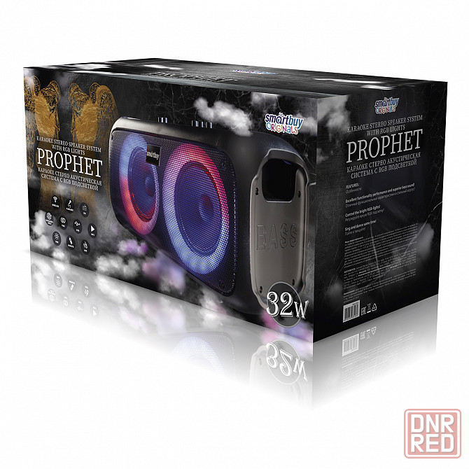 Smartbuy PROPHET, 32Вт Портативная беспроводная колонка c RGB подсветкой + микрофон Донецк - изображение 1