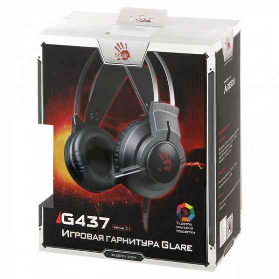 A4Tech Bloody G437 USB 7.1 Наушники Игровые с RGB подсветкой и микрофоном, гарнитура Донецк