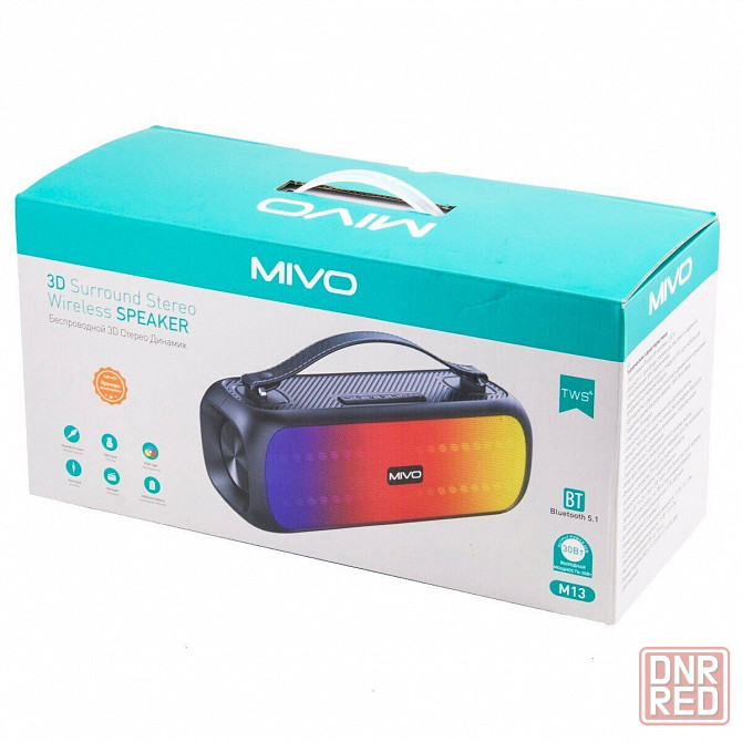 Mivo M13, 30Вт Портативная беспроводная колонка c RGB подсветкой (Влагозащита) Донецк - изображение 2