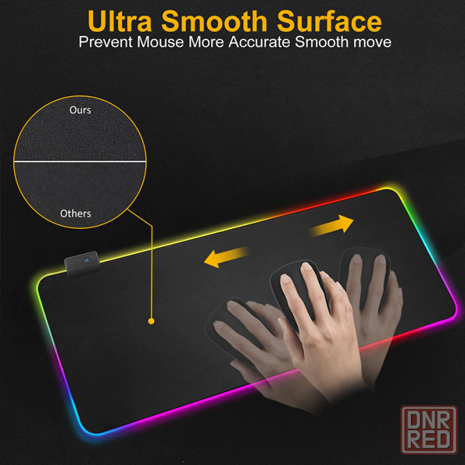 RASURE с Подсветкой RGB 800x300*3mm (ОГРОМНЫЙ) Ковер игровой, коврик для мышки, игровая поверхность Донецк - изображение 1