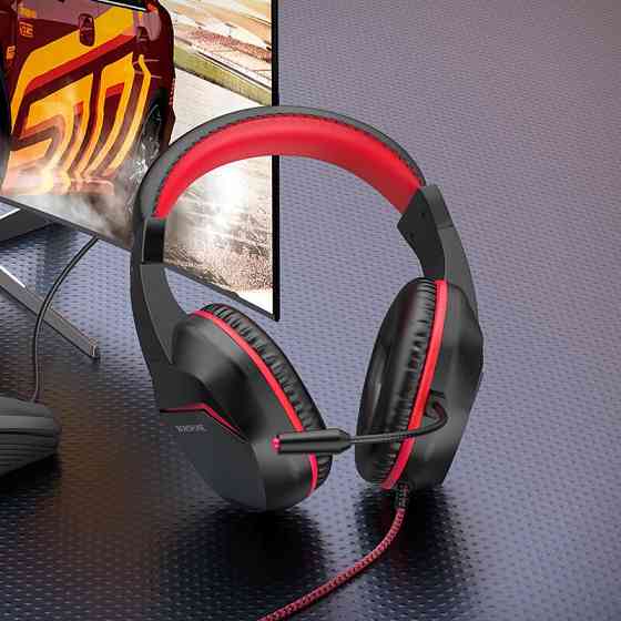 BOROFONE BO104 Phantom red Наушники игровые с микрофоном, гарнитура Донецк