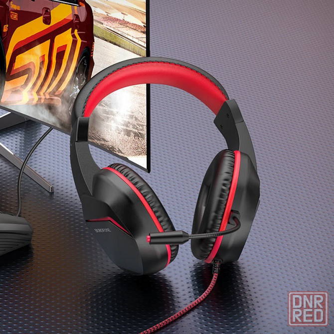 BOROFONE BO104 Phantom red Наушники игровые с микрофоном, гарнитура Донецк - изображение 1