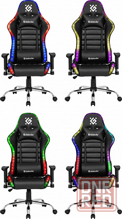 Кресло игровое DEFENDER Ultimate Черный, подсветка RGB Донецк - изображение 1