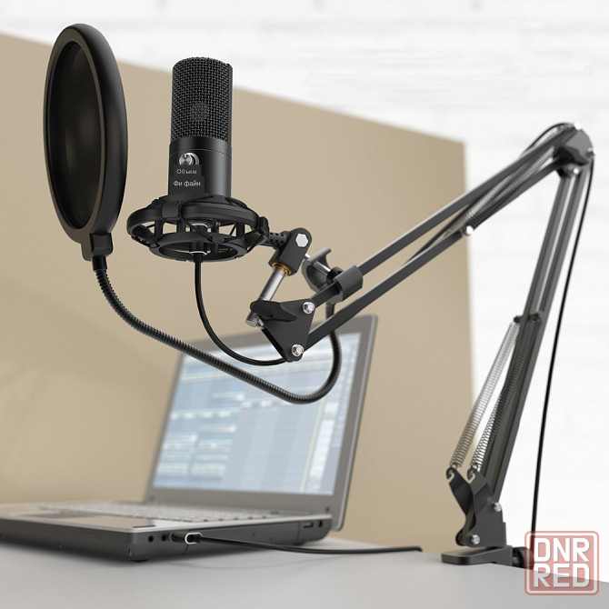 Студийный конденсаторный USB микрофон FIFINE T669 с штативом и поп фильтром Донецк - изображение 3