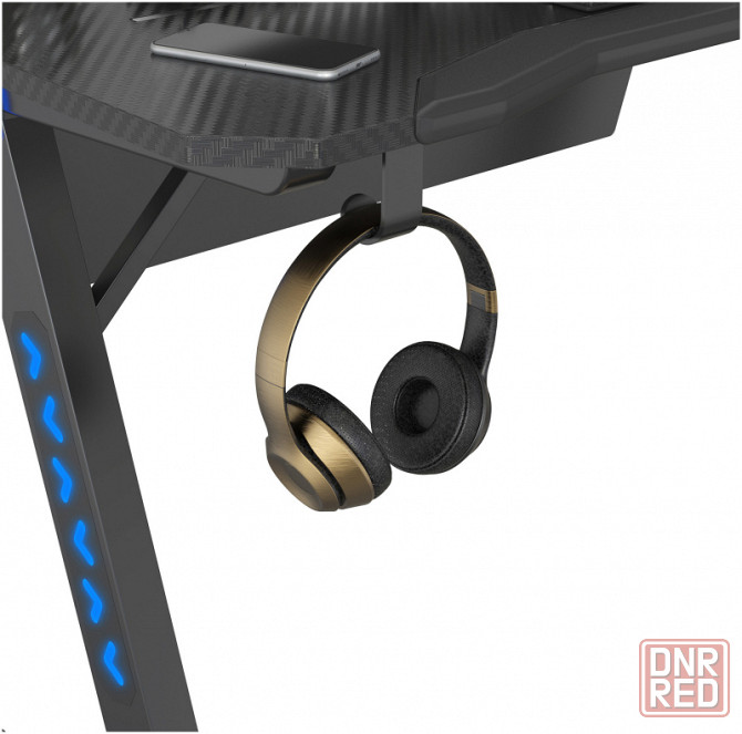Стол геймерский Cactus CS-GTIZ-BK-CARBON-RGB столешница МДФ карбон каркас черный Донецк - изображение 1