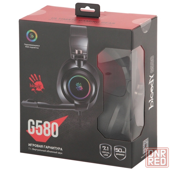 A4Tech Bloody G580 USB 7.1 Наушники Игровые с RGB подсветкой и микрофоном, гарнитура Донецк - изображение 1