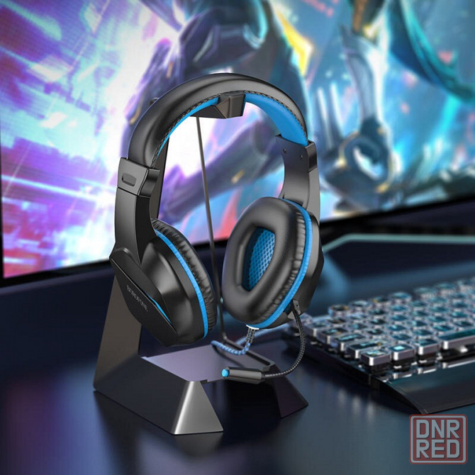 BOROFONE BO104 Phantom blue Наушники игровые с микрофоном, гарнитура Донецк - изображение 1