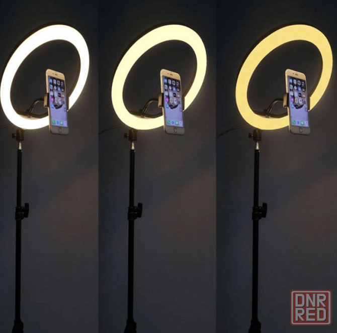 36см Кольцевая лампа для блогеров, селфи кольцо со штативом 2.1м Донецк - изображение 1