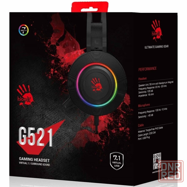A4Tech Bloody G521 USB 7.1 Наушники Игровые с RGB подсветкой и микрофоном, гарнитура Донецк - изображение 1