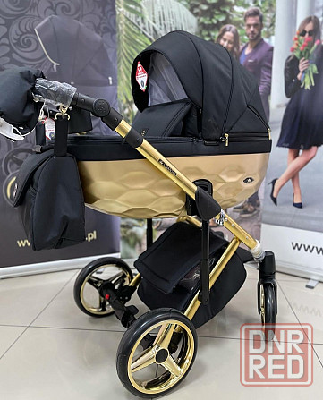 Новое. Золотая коляска . Кожа черная, белая, серая Донецк - изображение 5