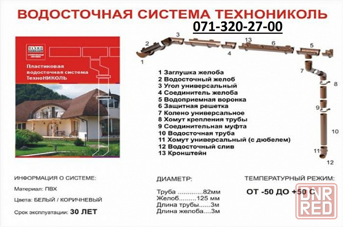 Водосточная система Технониколь, 125/82. в наличии Донецк - изображение 6