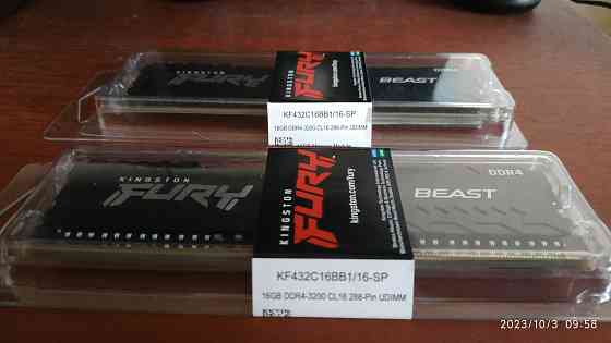 Модули памяти DDR4-3200 32 GB (2 х 16GB) Kingston Fury Black [KF432C16BB1/16-SP] Донецк