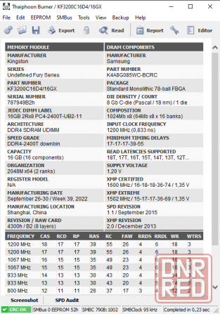 Модули памяти DDR4-3200 32 GB (2 х 16GB) Kingston Fury Black [KF432C16BB1/16-SP] Донецк - изображение 4