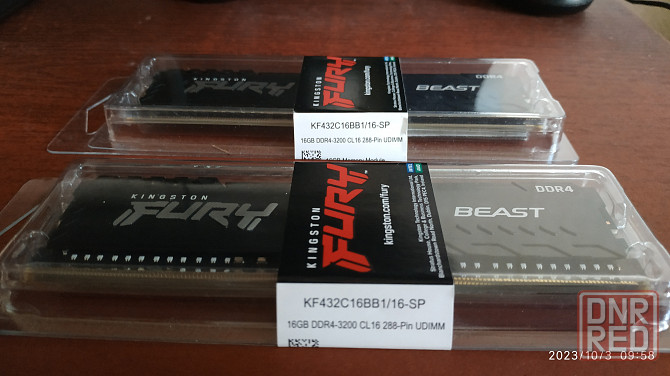 Модули памяти DDR4-3200 32 GB (2 х 16GB) Kingston Fury Black [KF432C16BB1/16-SP] Донецк - изображение 3