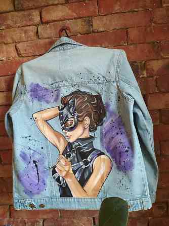 Джинсовая куртка с росписью рисунок Донецк