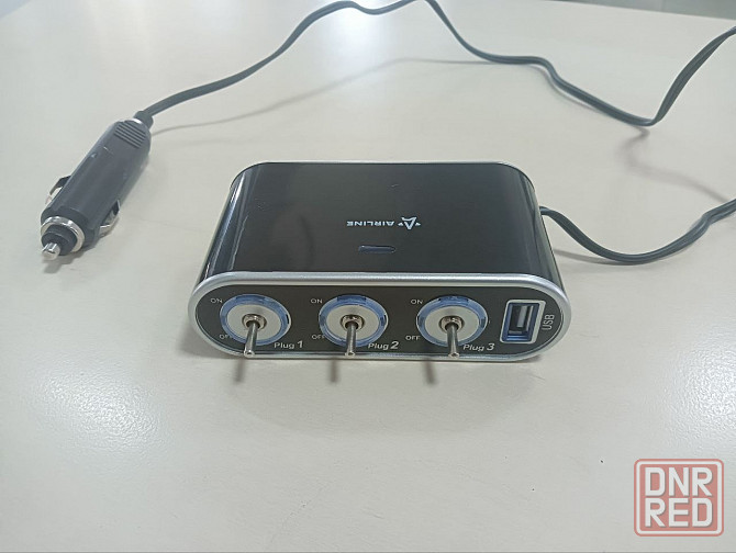 Прикуриватель-разветвитель 3 гнезда 5А + USB 1A, с выключателями нагрузки Донецк - изображение 4
