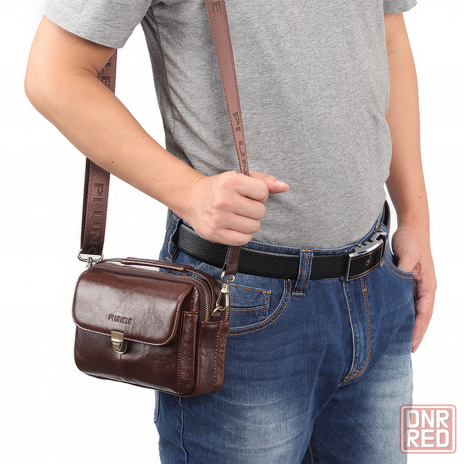 Мужская сумка барсетка на плечо из натуральной кожи Донецк - изображение 5
