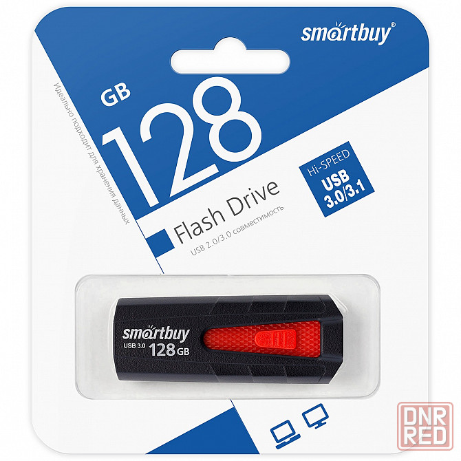 UFD 3.0/3.1 Smartbuy 128GB IRON Black/Red (SB128GBIR-K3) Макеевка - изображение 1