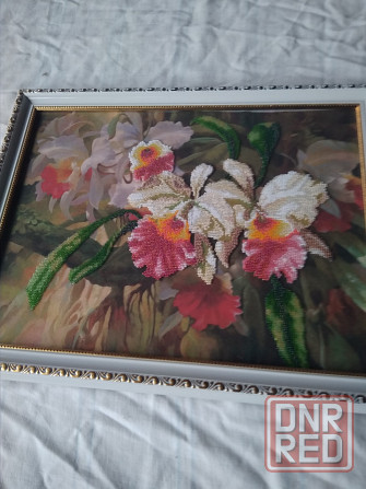продам картину бисером - "Цветы" Донецк - изображение 2