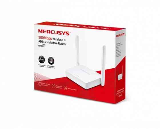 Mercusys MW300D Беспроводной маршрутизатор с модемом ADSL2+ N300 Мбитс НОВИНКА Макеевка
