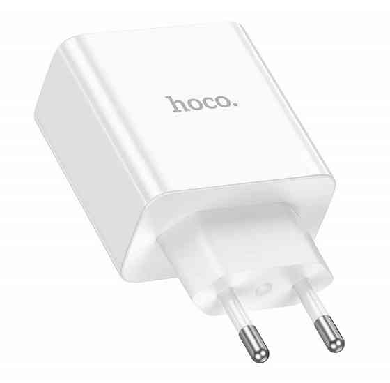 СЗУ HOCO C108A Leader 2xUSB-C, 3А, PD35W, QC3.0, GaN + USB-C кабель Type-C, 1 м (белый) Макеевка
