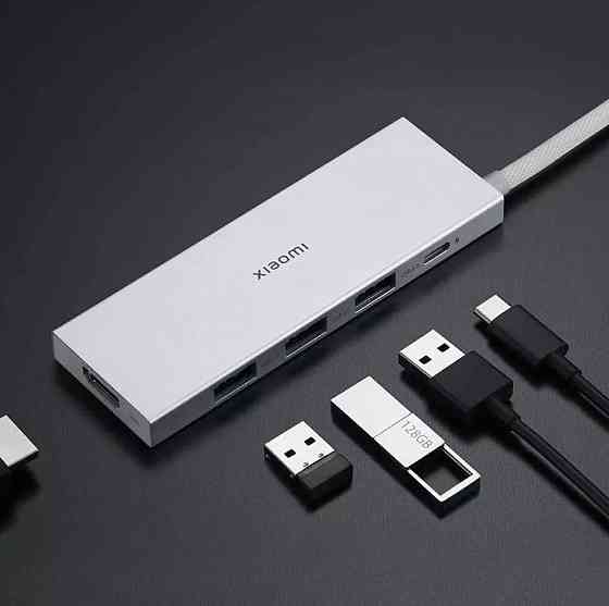 Док-станция Xiaomi 5 в 1 с USB TYPE-C USB3.0 HDMI 4K PD100W (XMDS05YM) silver Макеевка