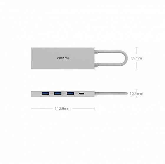 Док-станция Xiaomi 5 в 1 с USB TYPE-C USB3.0 HDMI 4K PD100W (XMDS05YM) silver Макеевка