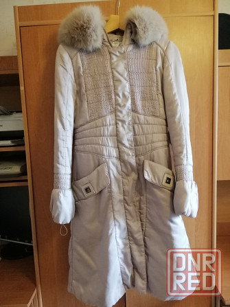 Продам пальто пуховик с мехом песца, р. 44 Донецк - изображение 1