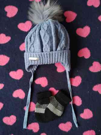 Зимняя вязанная шапка и руковички Енакиево